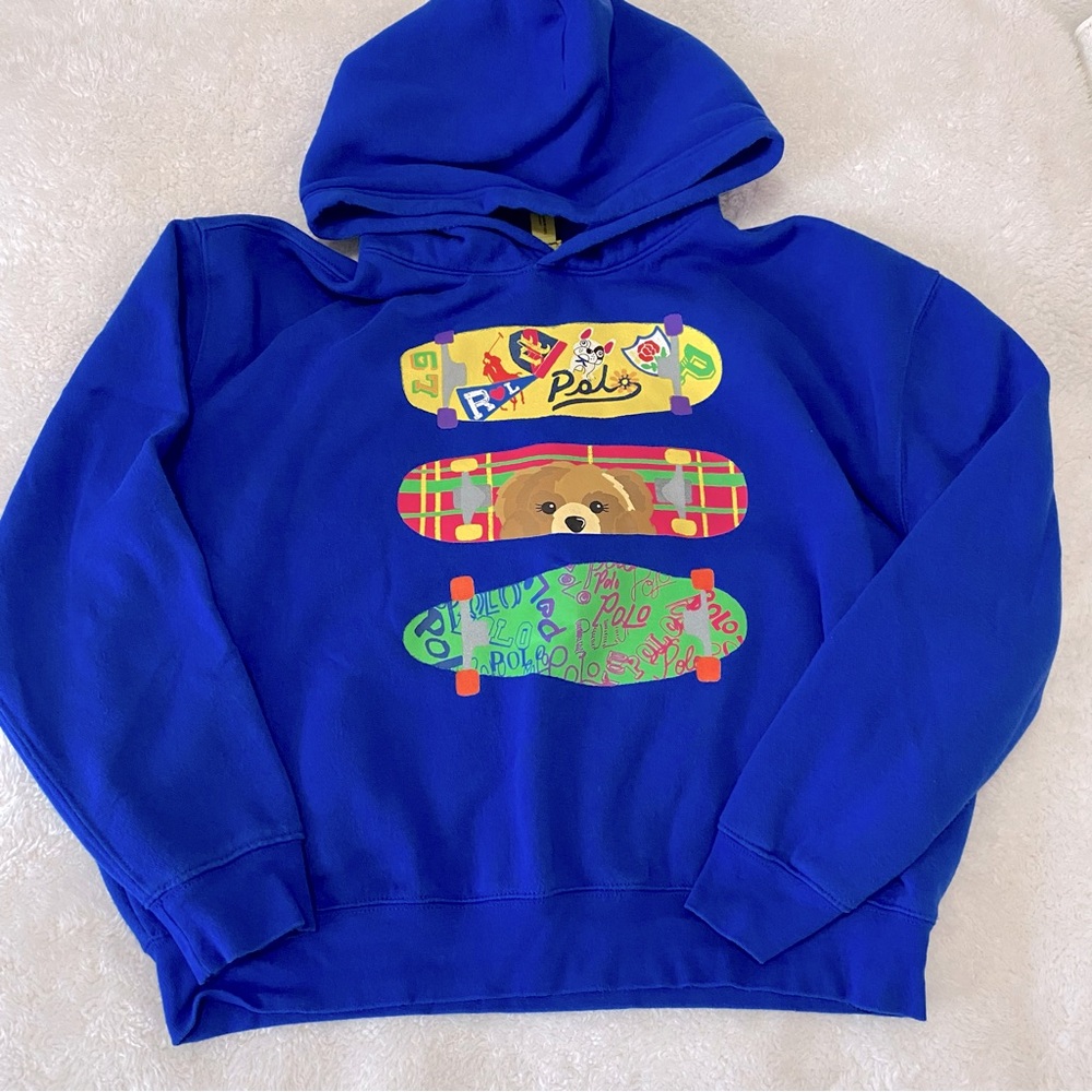 Polo Ralph Lauren big kids skateboard graphic blue hoodie